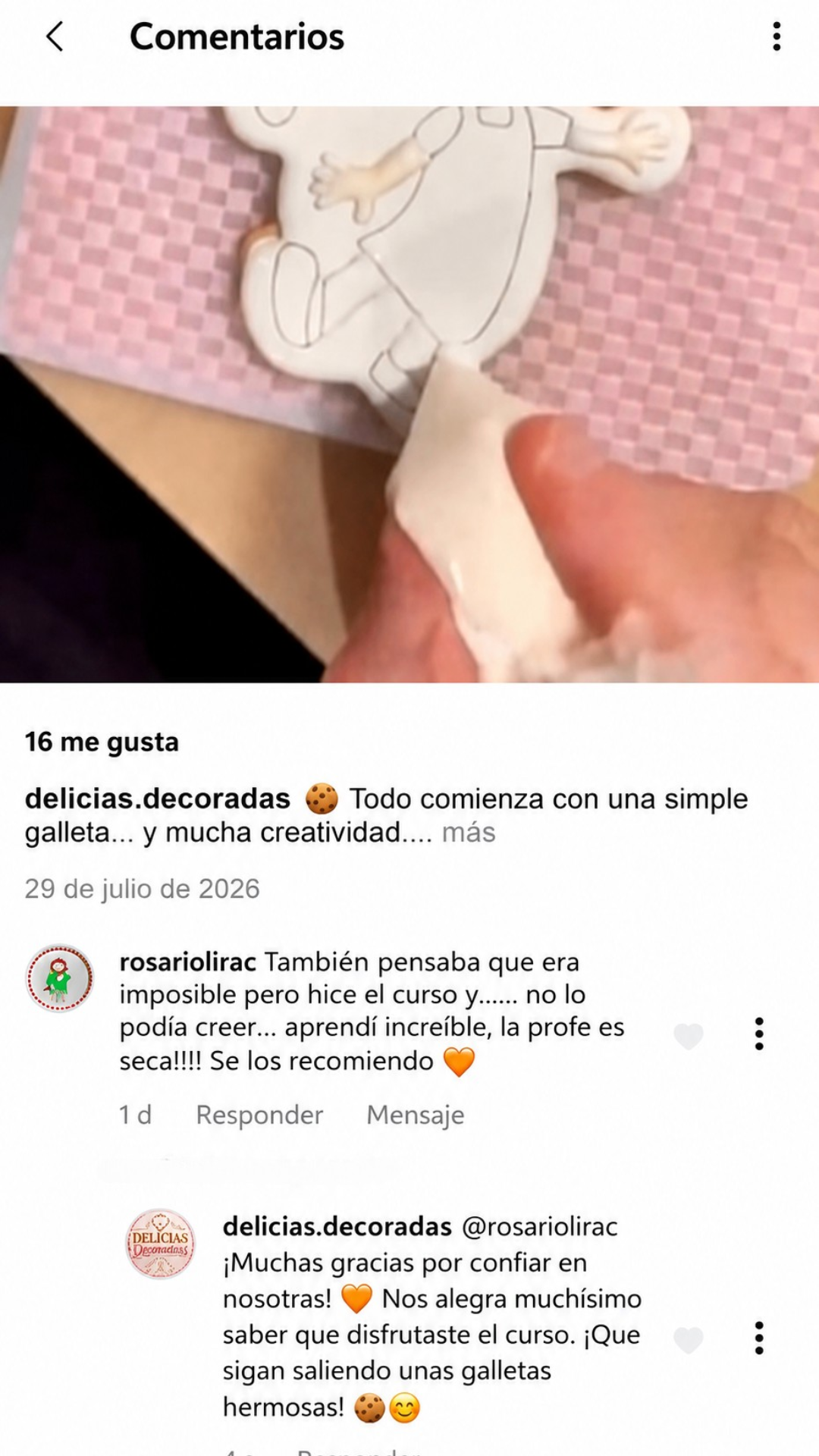 Mensaje Feedback Clienta